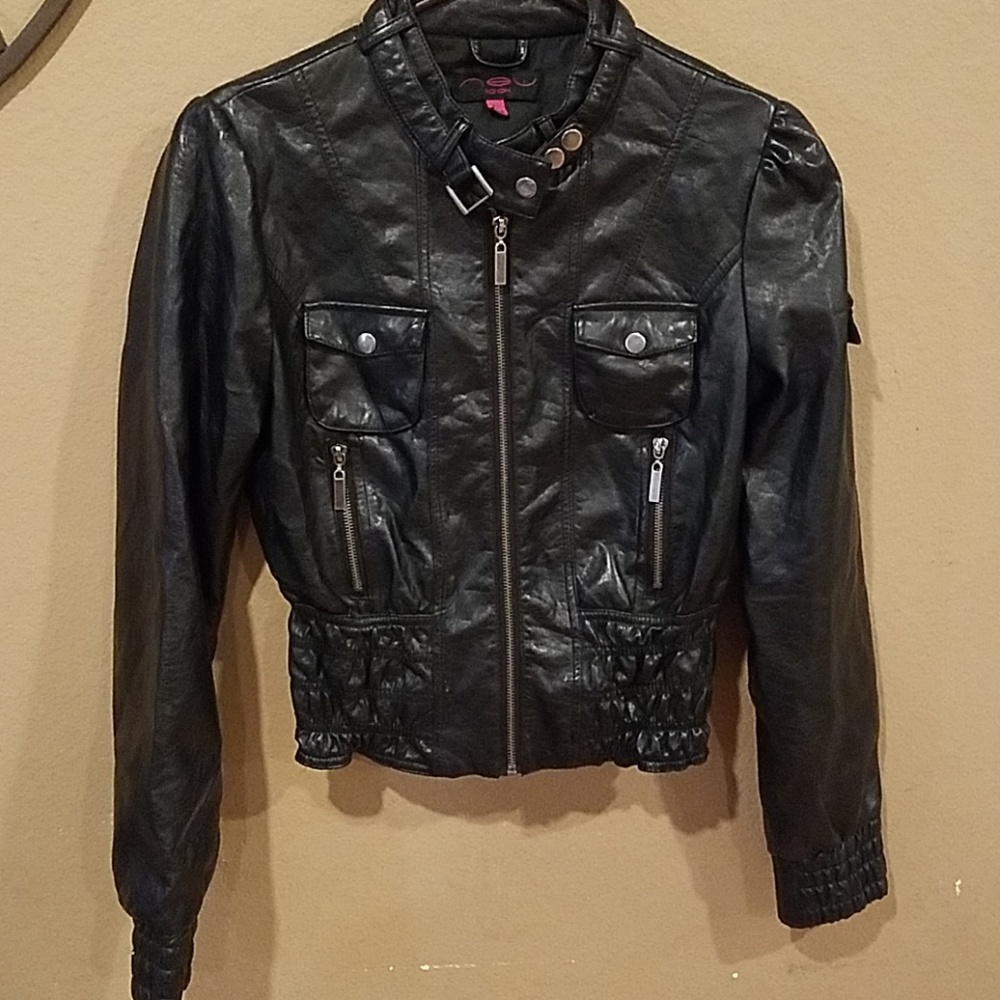 Faux girls leather jacket